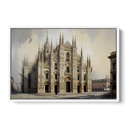 Duomo Majesty Front - White Canvas Wall Art
