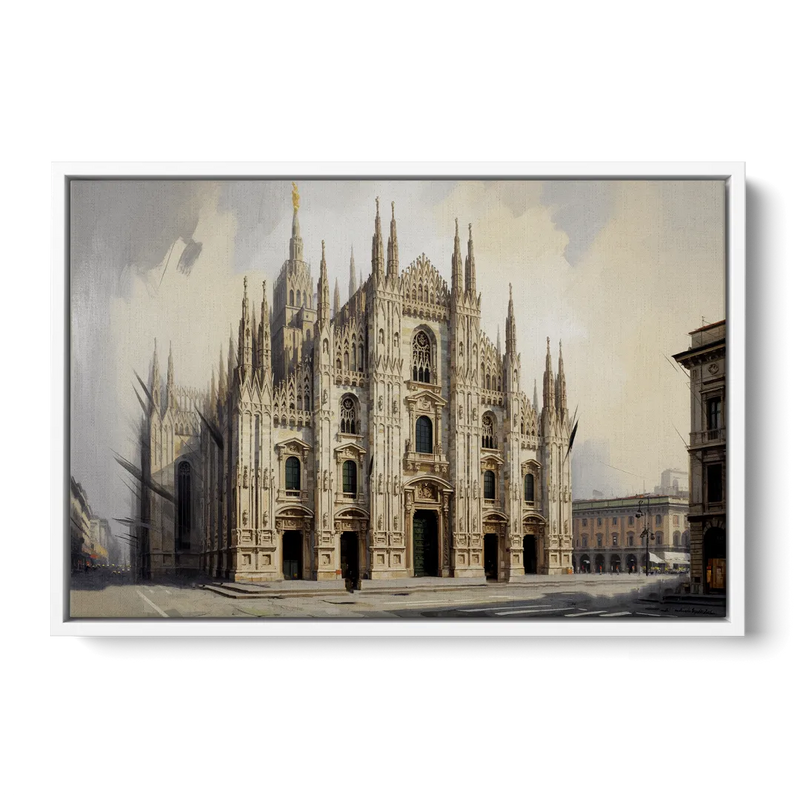 Duomo Majesty Front - White Canvas Wall Art