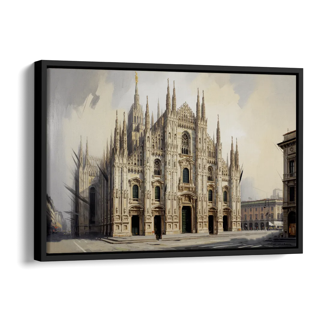 Duomo Majesty Side - Black Canvas Wall Art