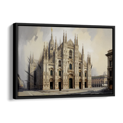 Duomo Majesty Side - Black Canvas Wall Art
