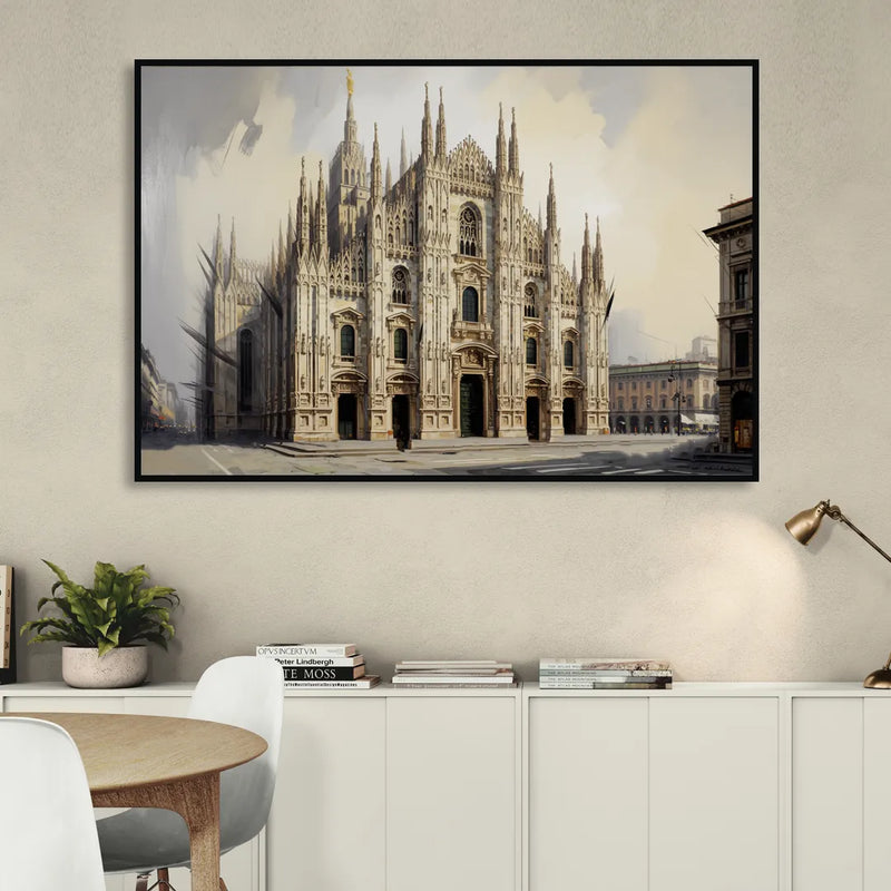 Duomo Majesty Sitting Room - Black Canvas Wall Art