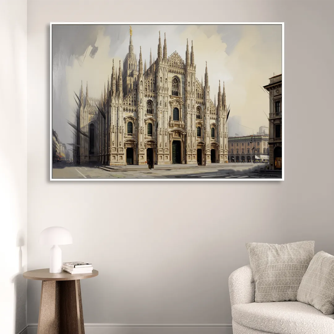 Duomo Majesty Sitting Room - White Canvas Wall Art