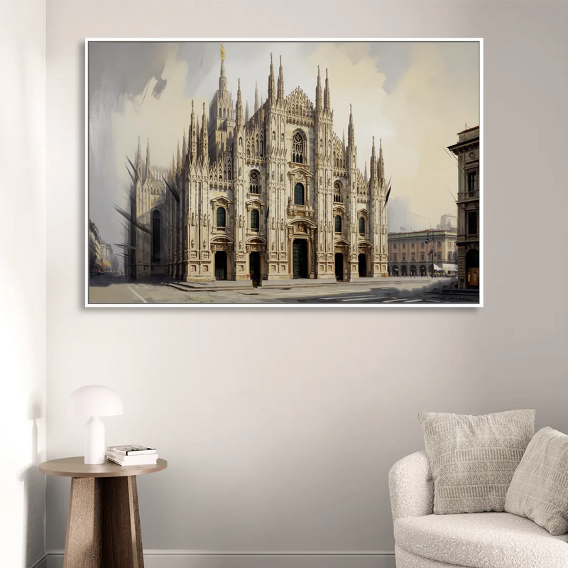 Duomo Majesty Sitting Room - White Canvas Wall Art