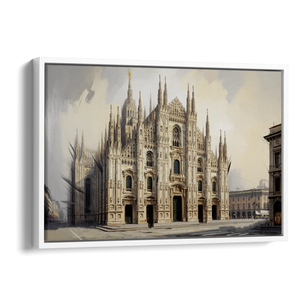 Duomo Majesty Side - White Canvas Wall Art