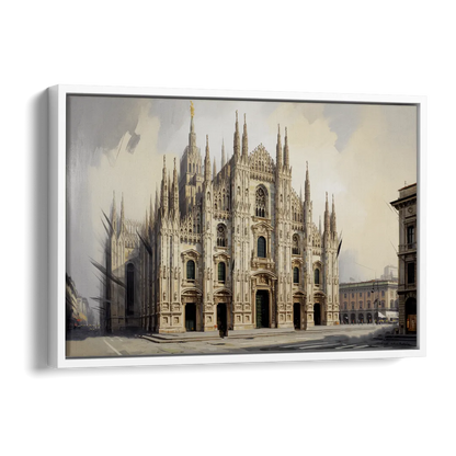 Duomo Majesty Side - White Canvas Wall Art