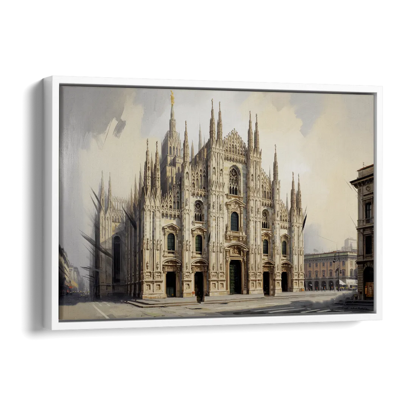 Duomo Majesty Side - White Canvas Wall Art