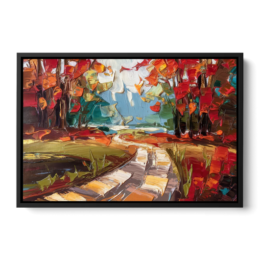 Durham Autumn Colors - Black Framed Canvas Wall Art - Front