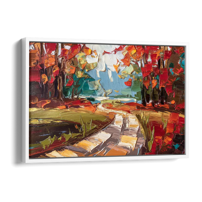Durham Autumn Colors Side - White Canvas Wall Art