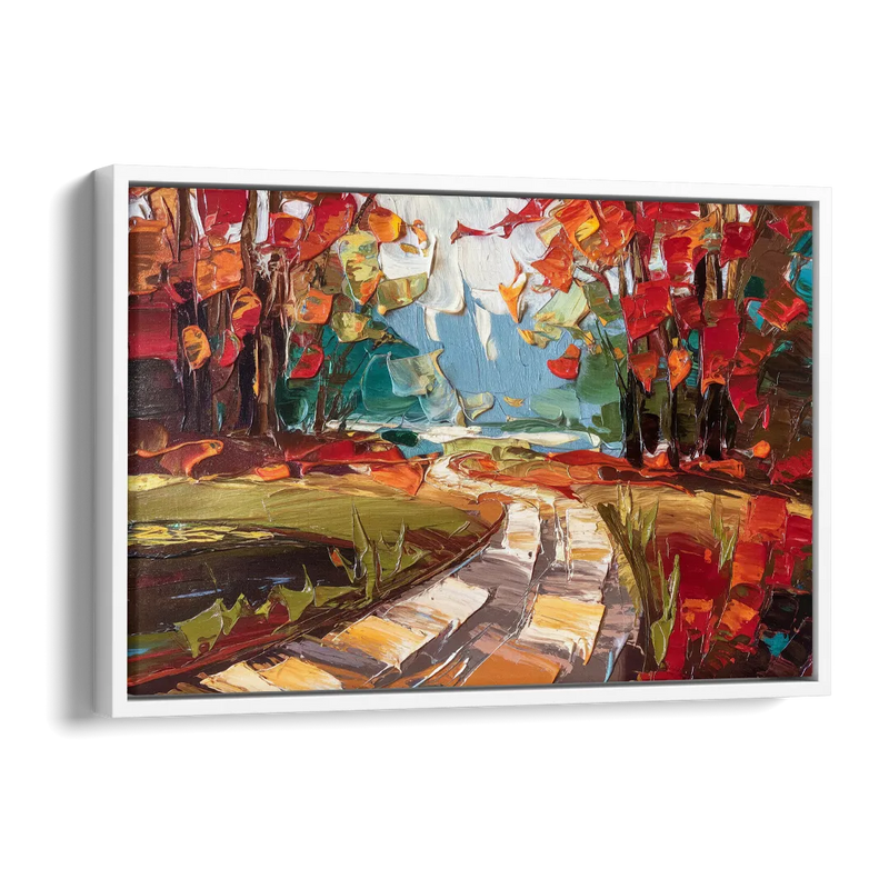 Durham Autumn Colors Side - White Canvas Wall Art