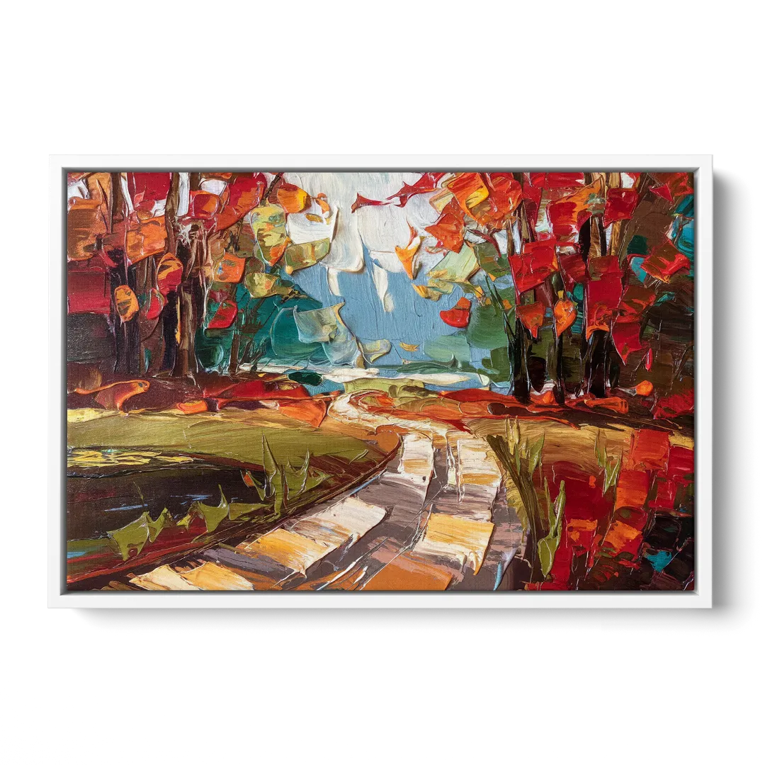 Durham Autumn Colors Front - White Canvas Wall Art