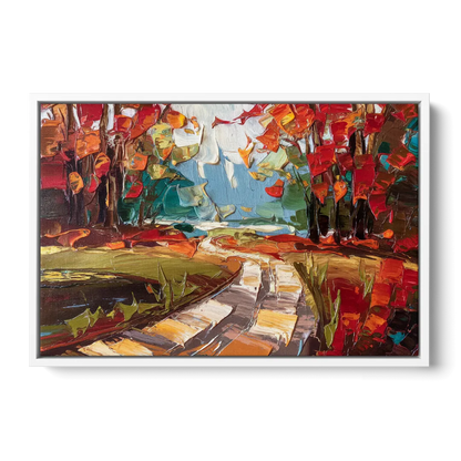 Durham Autumn Colors Front - White Canvas Wall Art