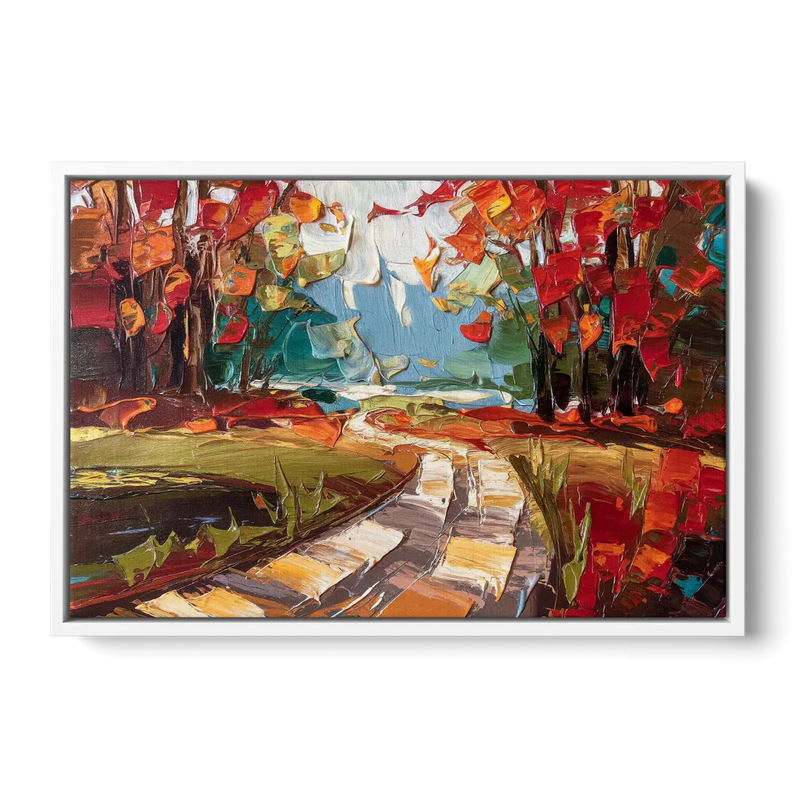 Durham Autumn Colors Front - White Canvas Wall Art