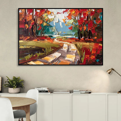 Durham Autumn Colors Sitting Room - Black Canvas Wall Art