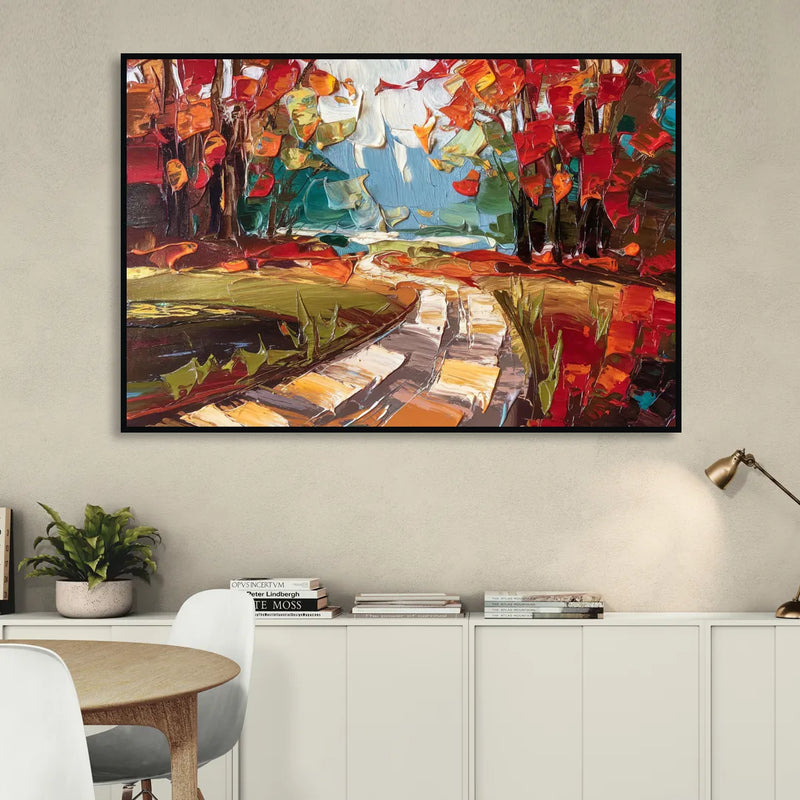 Durham Autumn Colors Sitting Room - Black Canvas Wall Art