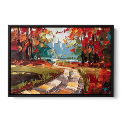 Durham Autumn Colors Front - Black Canvas Wall Art