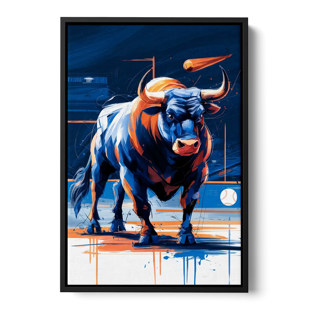 Durham Bulls Baseball Tribute Front - Black Canvas Wall Art