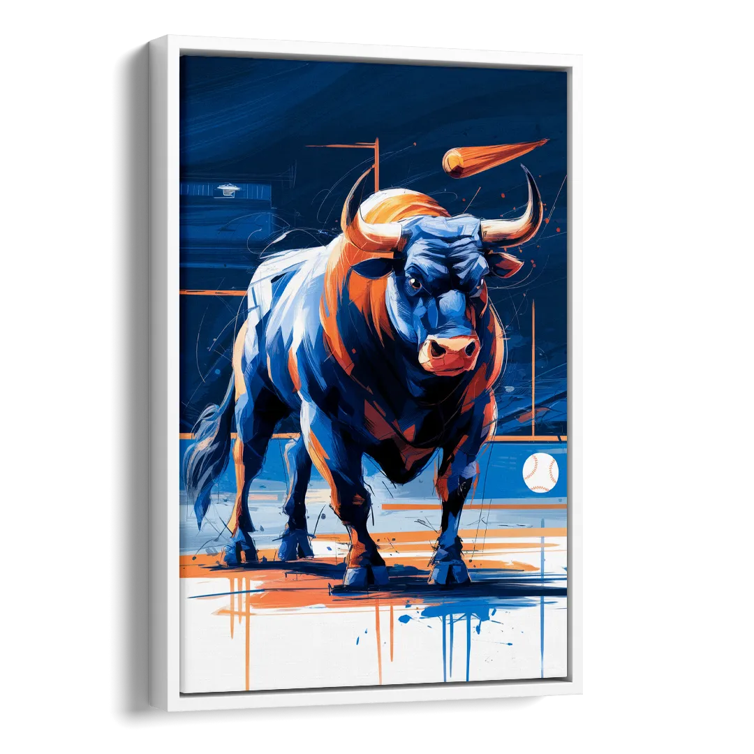 Durham Bulls Baseball Tribute Side - White Canvas Wall Art