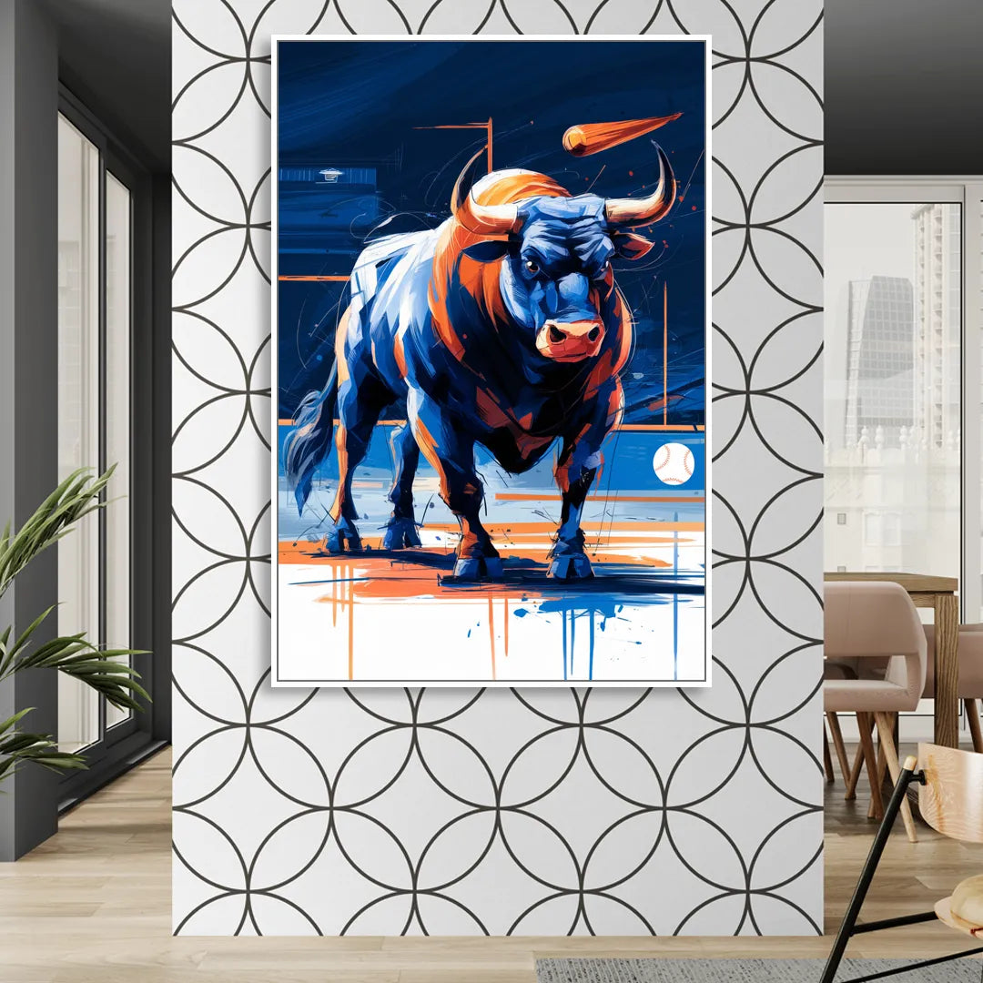 Durham Bulls Baseball Tribute Living Room - White Canvas Wall Art