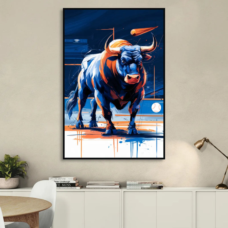 Durham Bulls Baseball Tribute Sitting Room - Black Canvas Wall Art