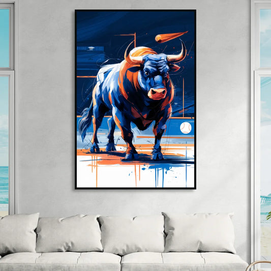 Durham Bulls Baseball Tribute Living Room - Black Canvas Wall Art
