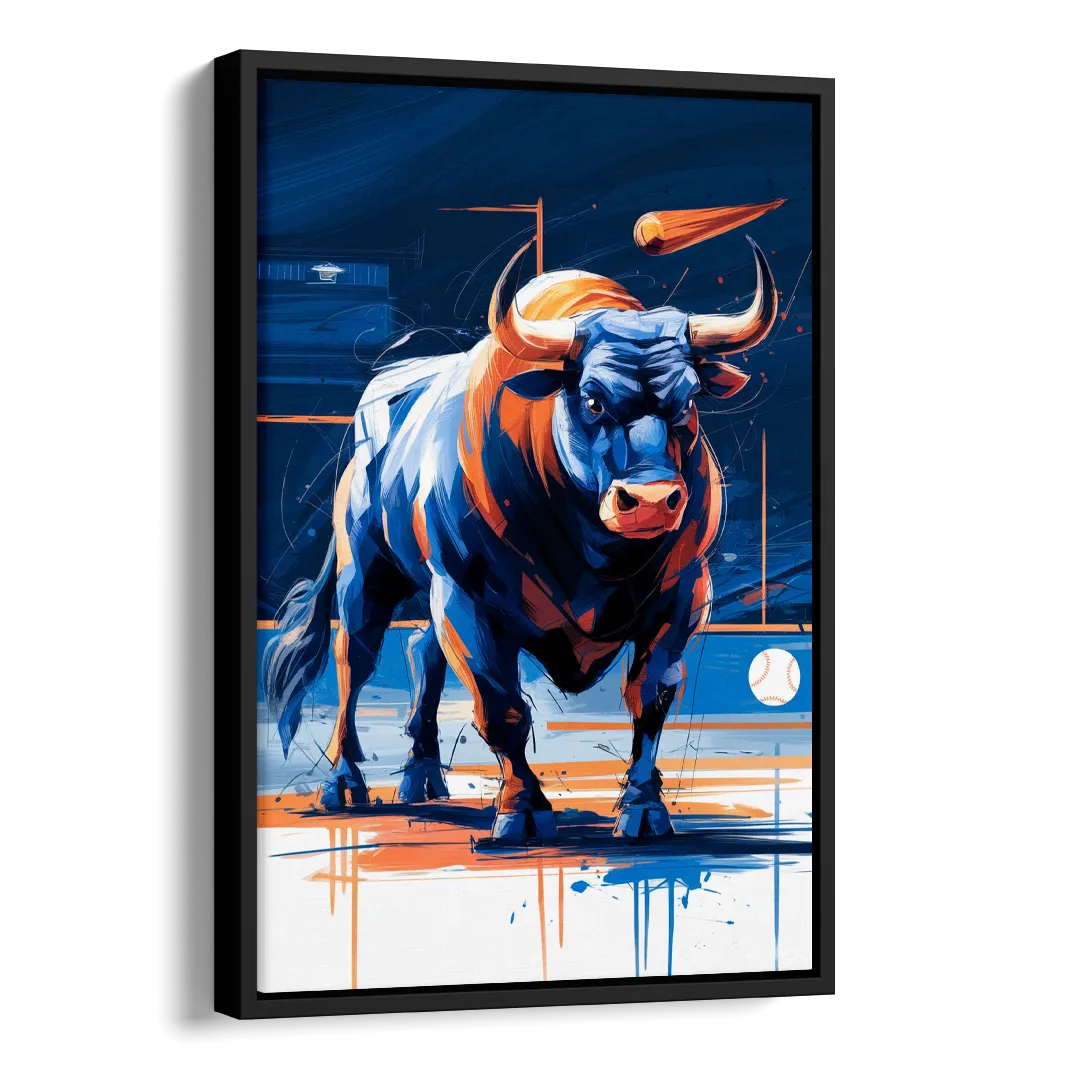 Durham Bulls Baseball Tribute Side - Black Canvas Wall Art