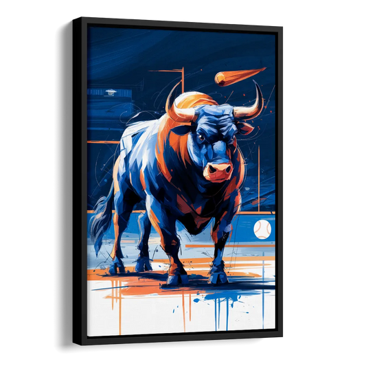 Durham Bulls Baseball Tribute Side - Black Canvas Wall Art