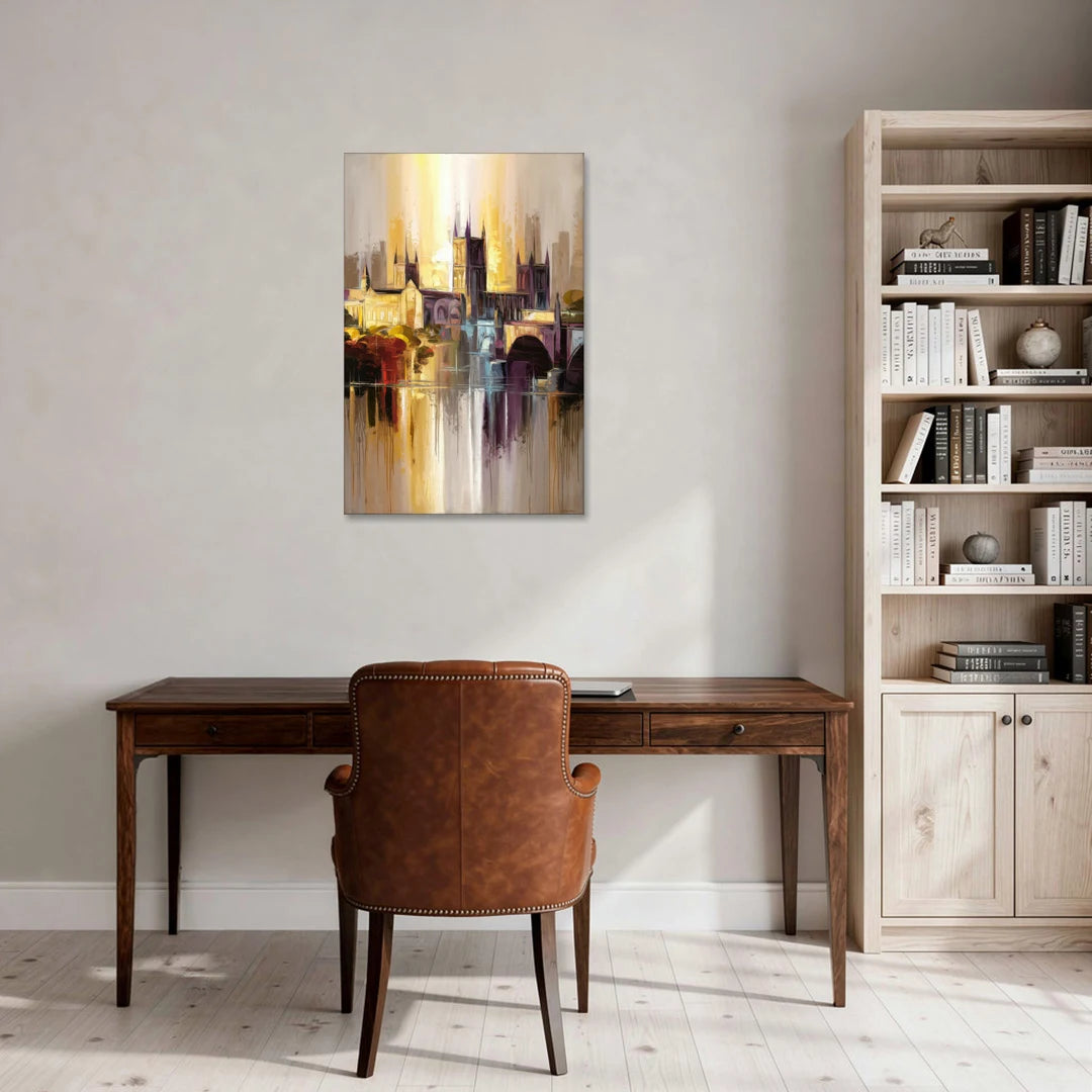 Durham Cityscape Reflection - Canvas Wall Art - Office - 24x36