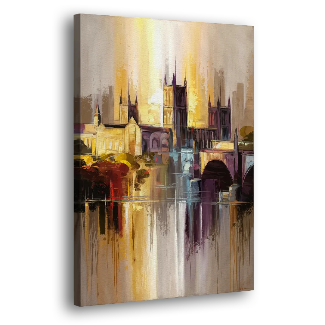 Durham Cityscape Reflection Side - Canvas Wall Art