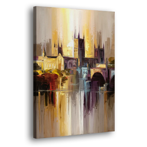 Durham Cityscape Reflection - Canvas Wall Art