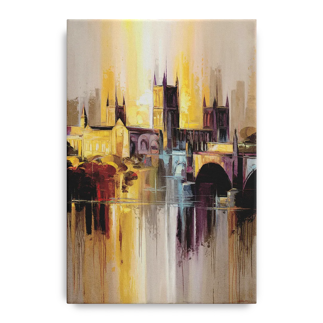Durham Cityscape Reflection Front - Canvas Wall Art