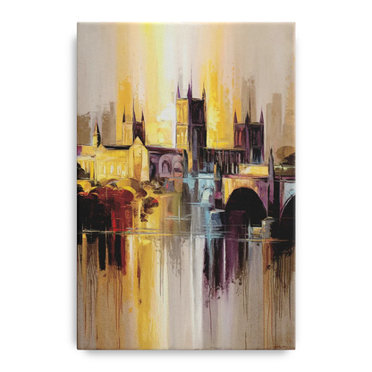 Durham Cityscape Reflection Front - Canvas Wall Art