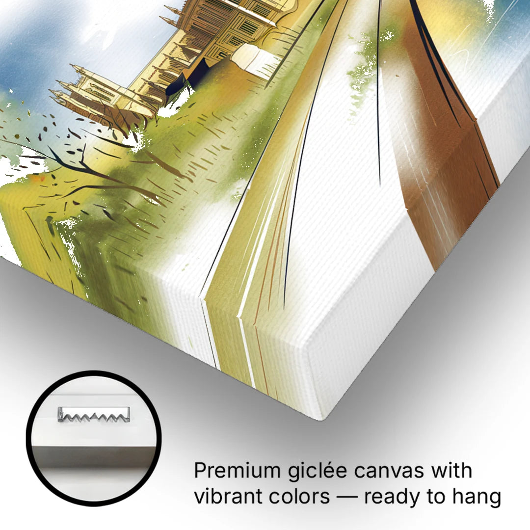 Durham Cultural Landmarks - Canvas Wall Art - Gallery Wrap Corner