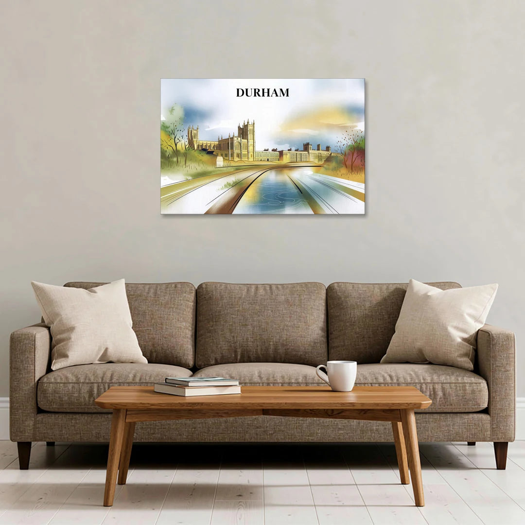 Durham Cultural Landmarks - Canvas Wall Art - Sofa - 36x24