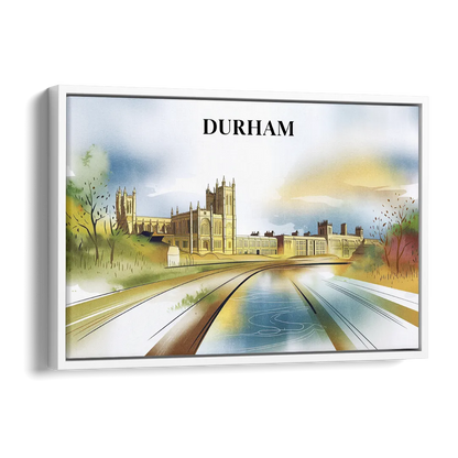Durham Cultural Landmarks Side - White Canvas Wall Art