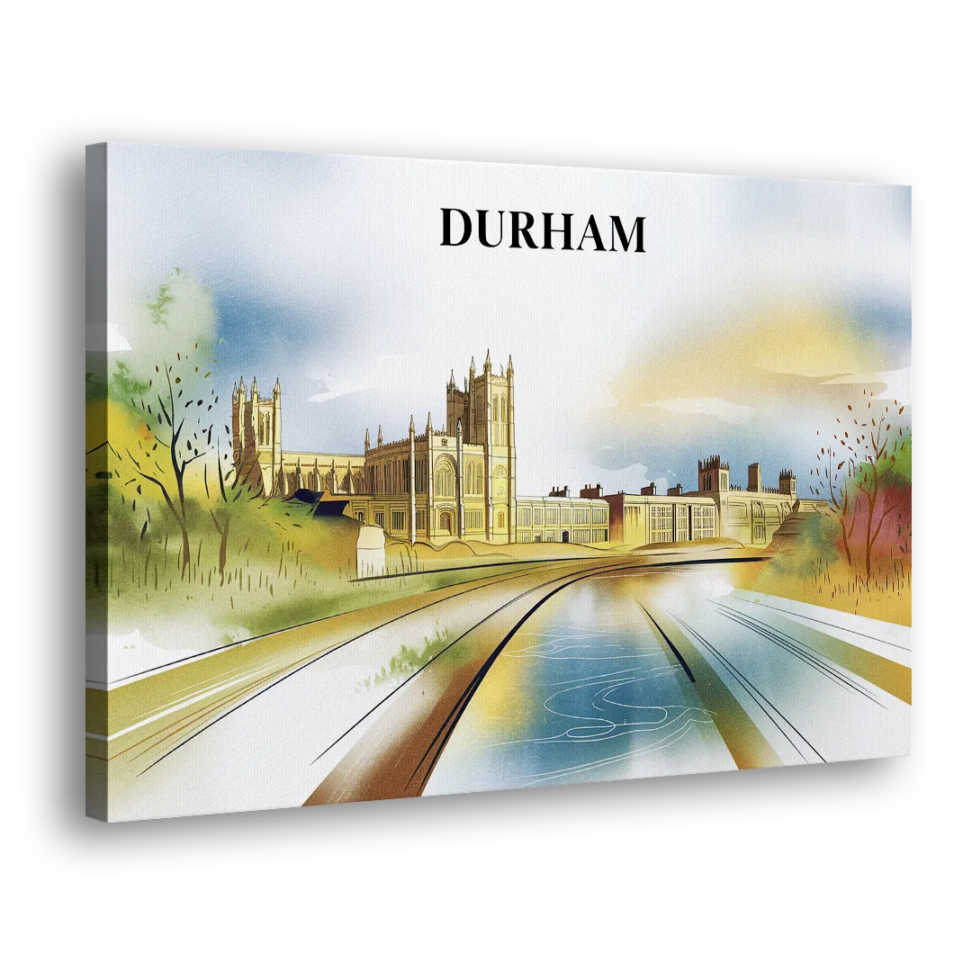 Durham Cultural Landmarks Side - Canvas Wall Art