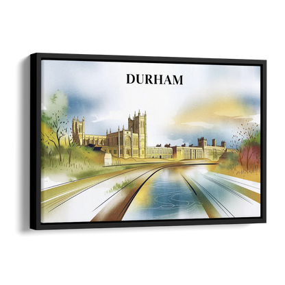 Durham Cultural Landmarks Side - Black Canvas Wall Art