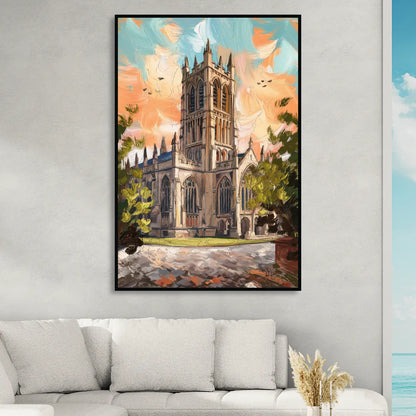 Durham Historic Architecture Living Room - Black Canvas Wall Art