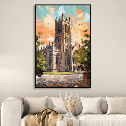 Durham Historic Architecture Sitting Room - Black Canvas Wall Art
