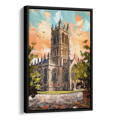 Durham Historic Architecture Side - Black Canvas Wall Art