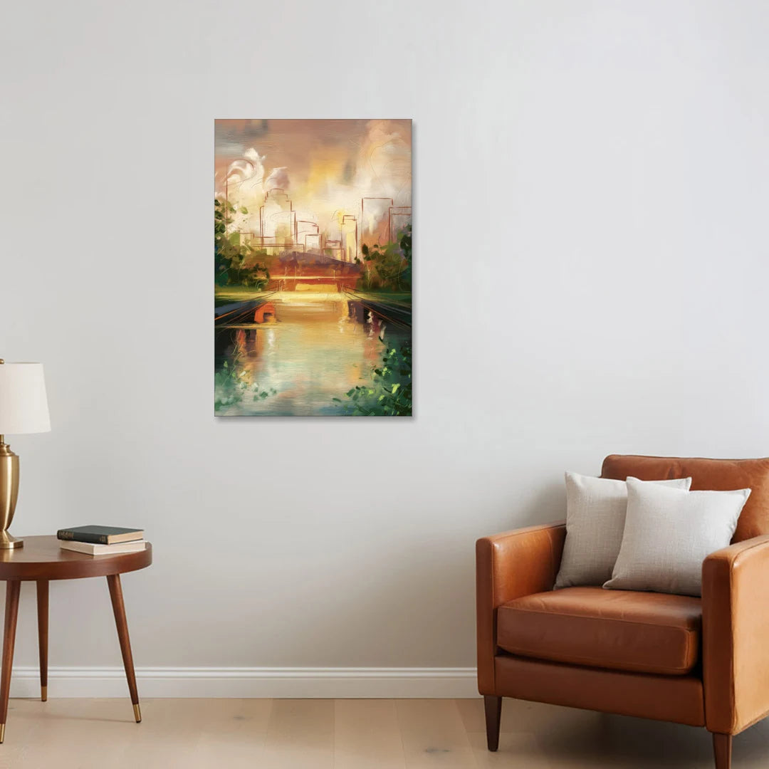 Durham Riverwalk Serenity - Canvas Wall Art - Sofa - 24x36