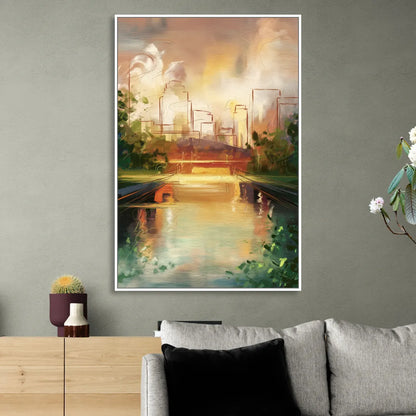 Durham Riverwalk Serenity Sitting Room - White Canvas Wall Art