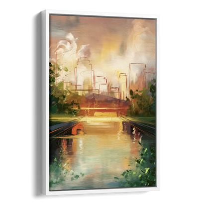 Durham Riverwalk Serenity Side - White Canvas Wall Art