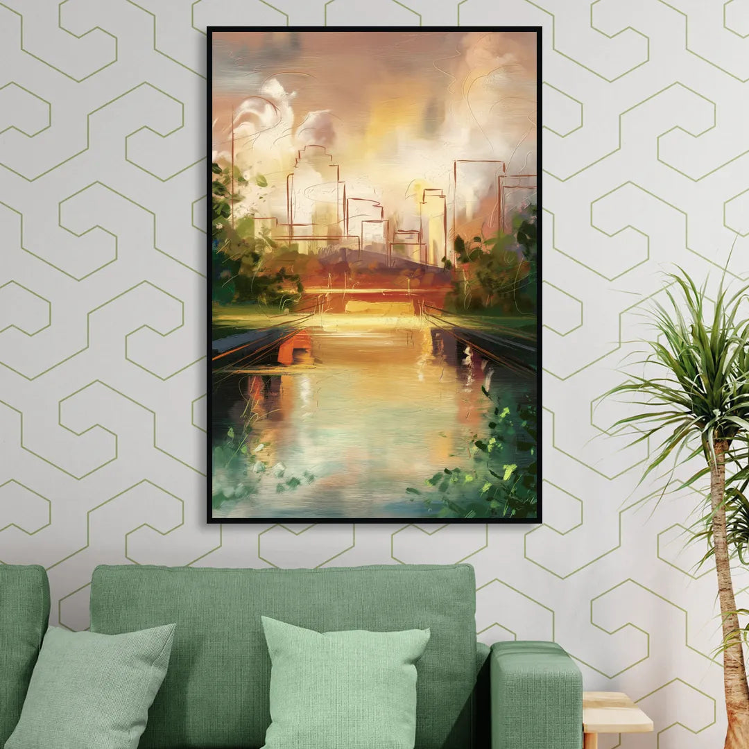 Durham Riverwalk Serenity Sitting Room - Black Canvas Wall Art