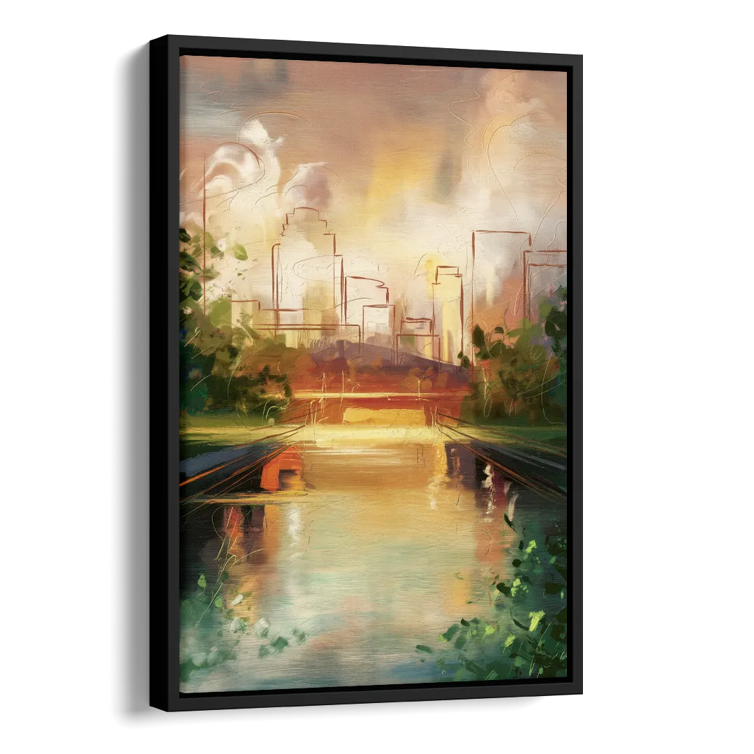 Durham Riverwalk Serenity Side - Black Canvas Wall Art