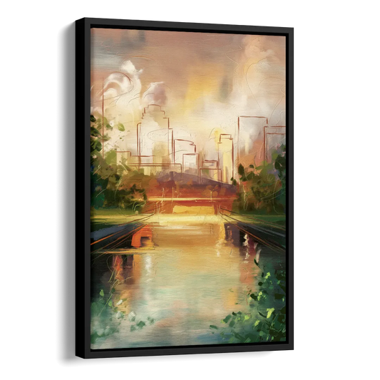 Durham Riverwalk Serenity Side - Black Canvas Wall Art