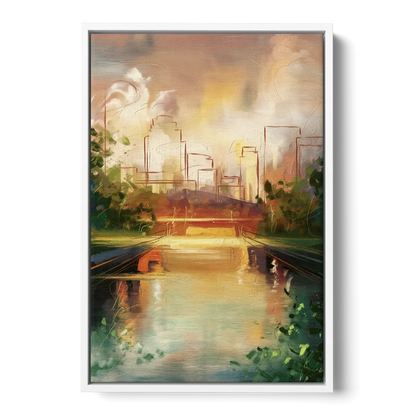 Durham Riverwalk Serenity Front - White Canvas Wall Art