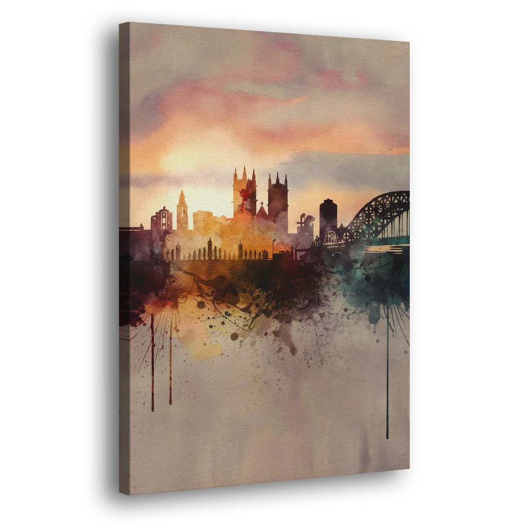 Durham Skyline at Sunset Side - Canvas Wall Art