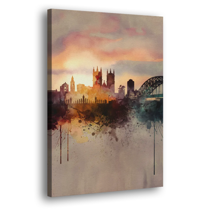 Durham Skyline at Sunset Side - Canvas Wall Art