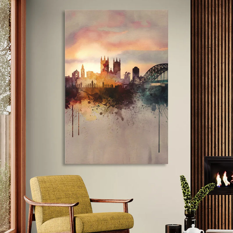 Durham Skyline at Sunset Sitting Room - Canvas Wall Art