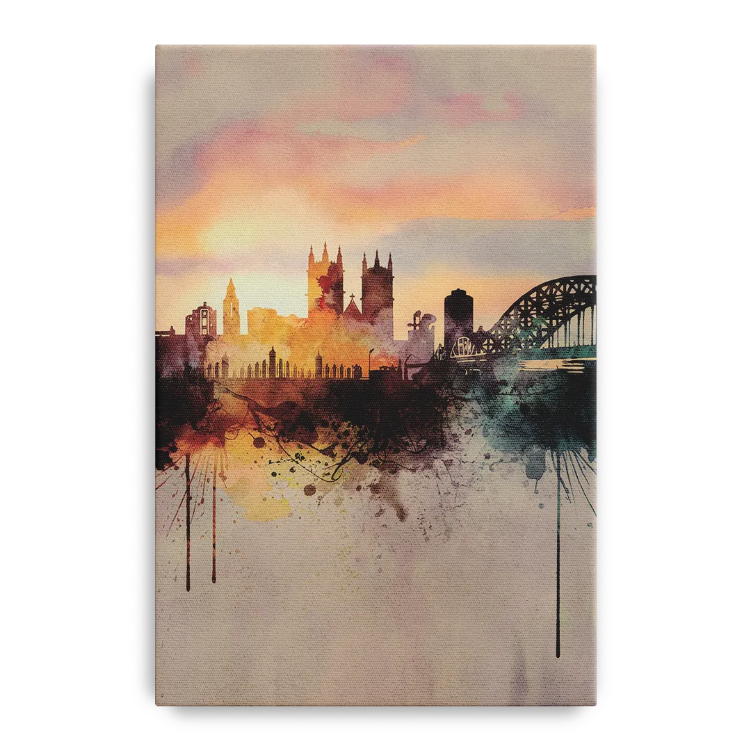 Durham Skyline at Sunset Front - Canvas Wall Art